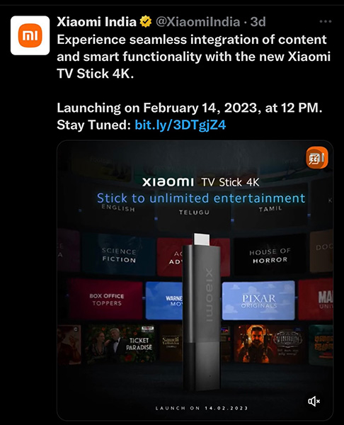 Buy the Xiaomi TV Stick 4K Streaming Media Player Android TV 11