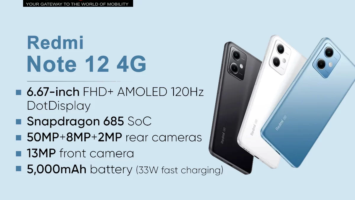 Xiaomi Redmi Note 12 4G Global Version Smartphone NFC Snapdragon 685 Octa  Core 6.67 FHD AMOLED