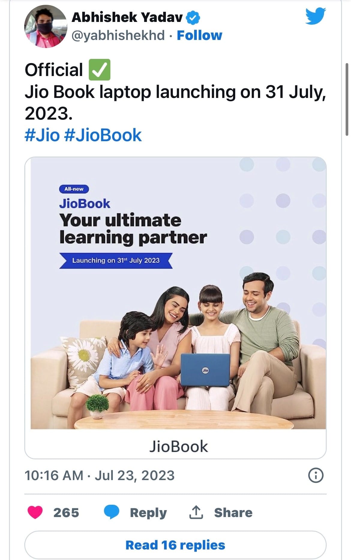 JioBook Specs