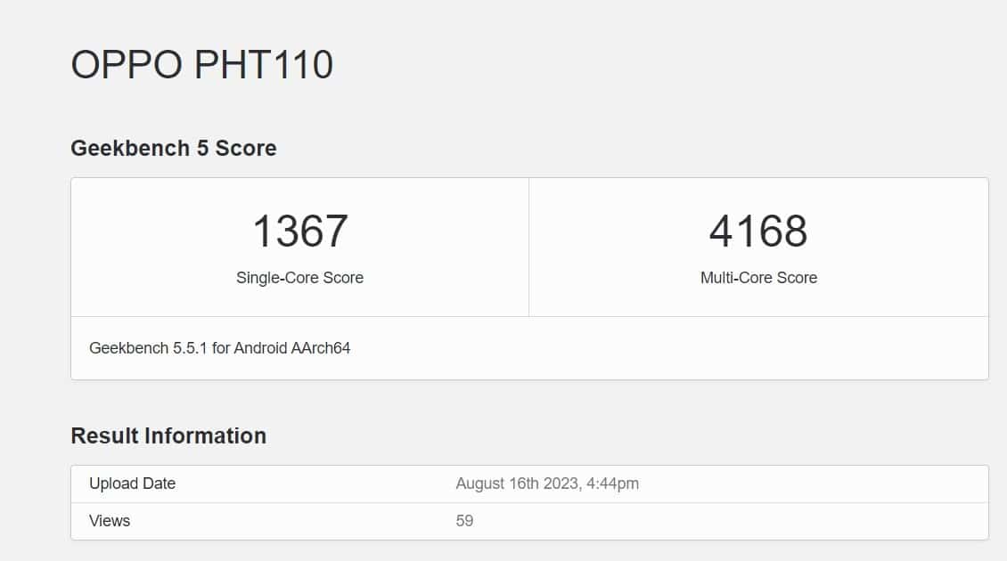 Geekbench Listing Reveals Key Specifications