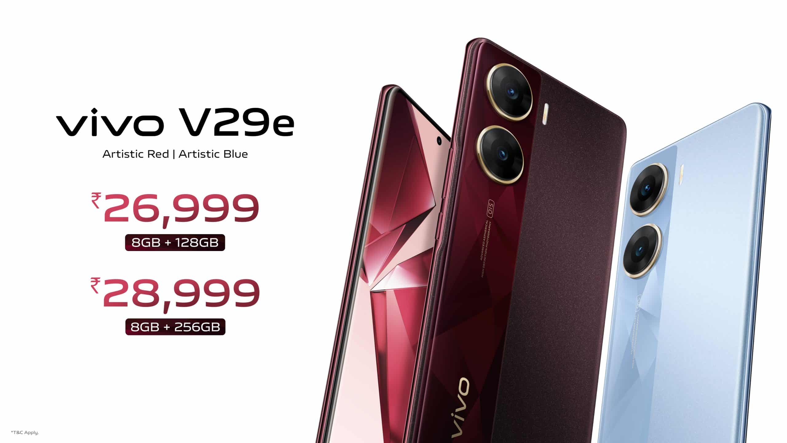 vivo V29e comes with an industry-leading 50MP EYE AF selfie camera and 64MP OIS Night Portrait Camera