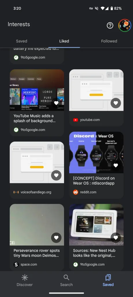 Google Discover's Update Enables Easy Tracking of Liked Content