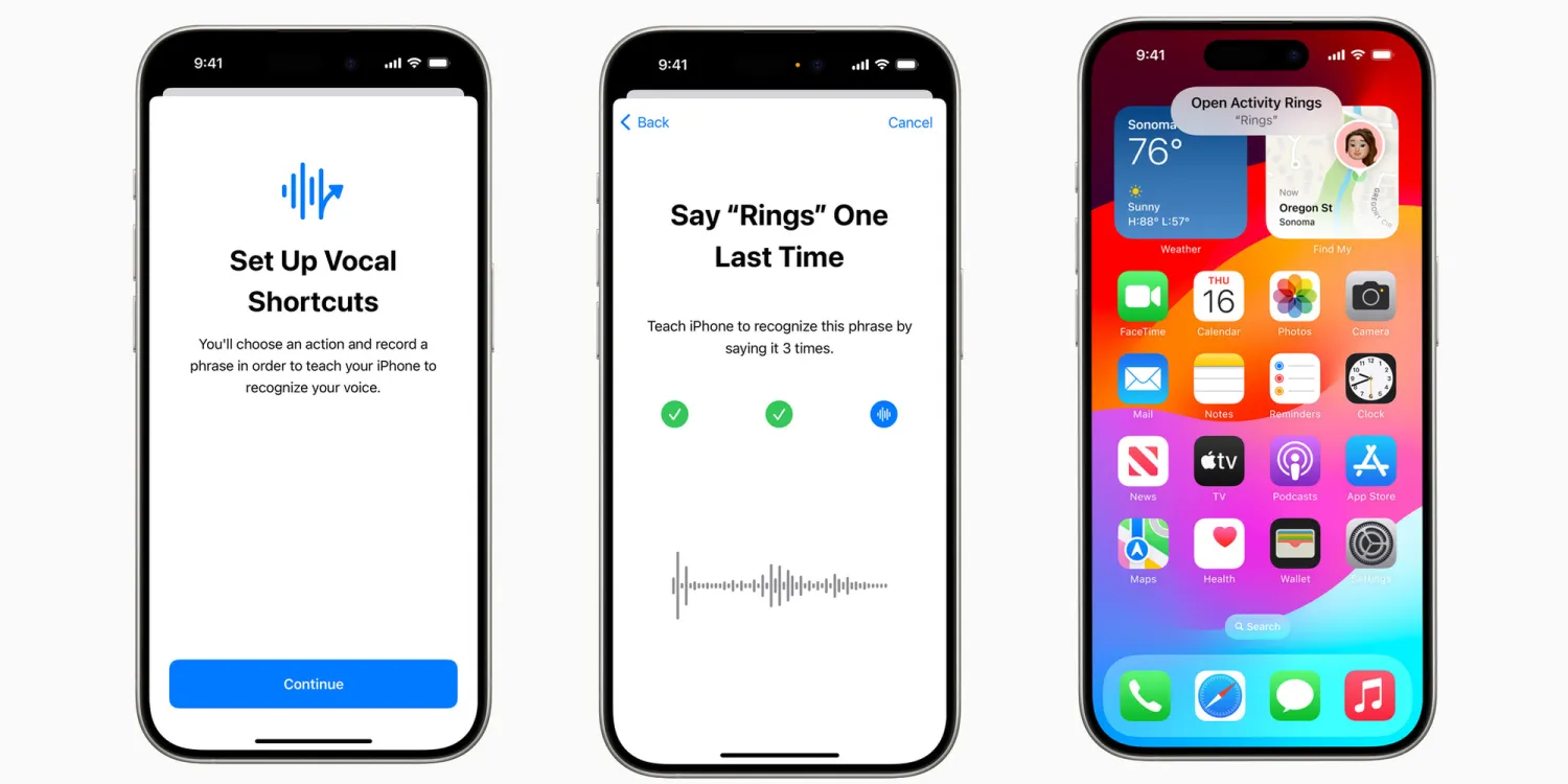 iOS 18 introduces Vocal Shortcuts for voice commands without Siri