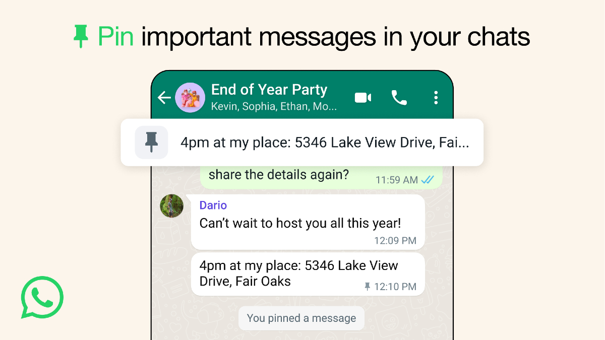 WhatsApp testing pinned message previews in beta version 2.24.11.12