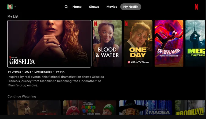 "My Netflix" feature offers personalized recommendations based on viewing history