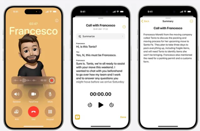 Native call recording and transcription feature in iOS 18