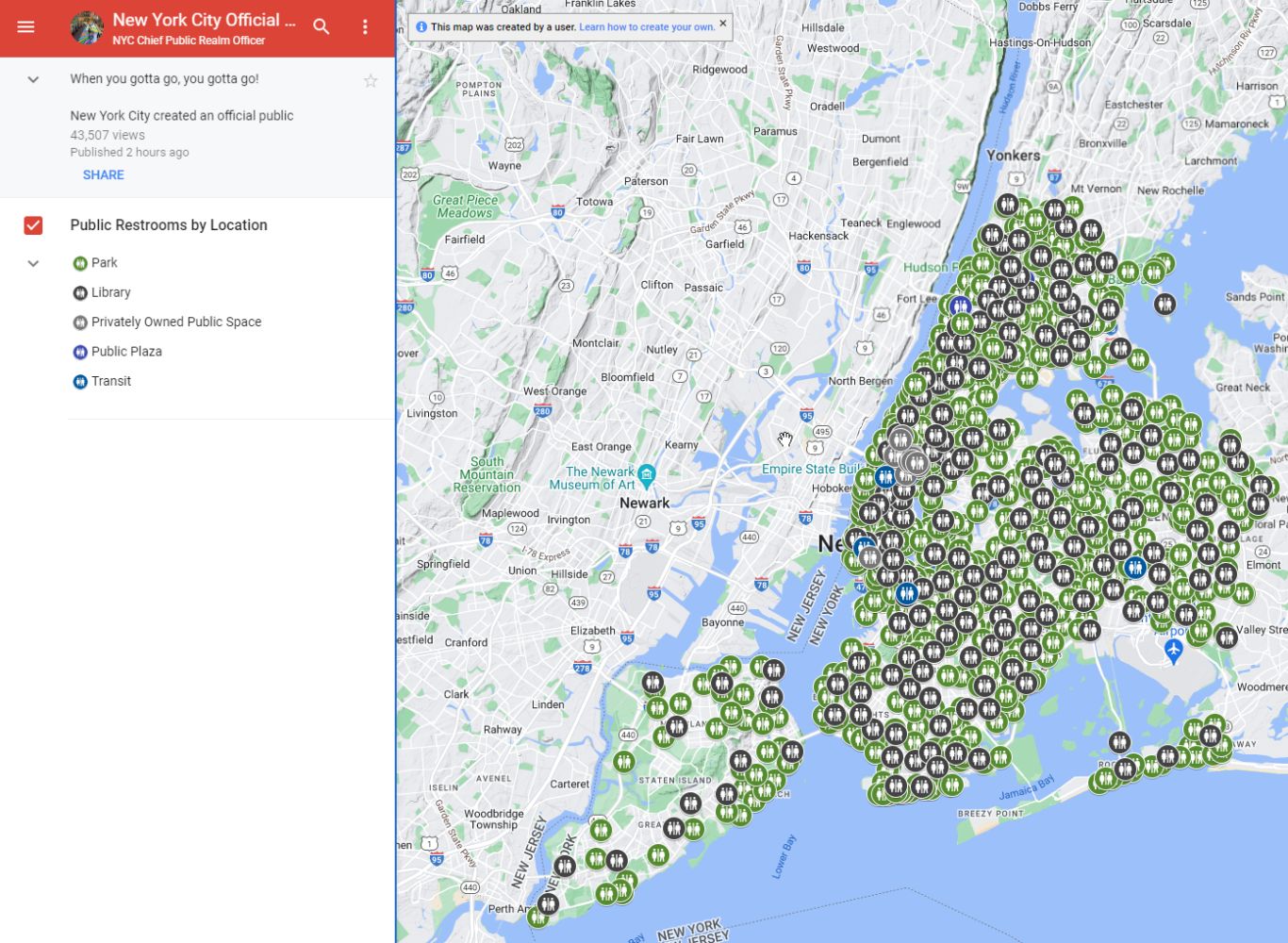 Find Public Toilets in New York City with "Ur In Luck" Programme