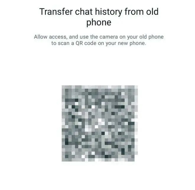 transferring of chats seamless using a QR code-powered feature