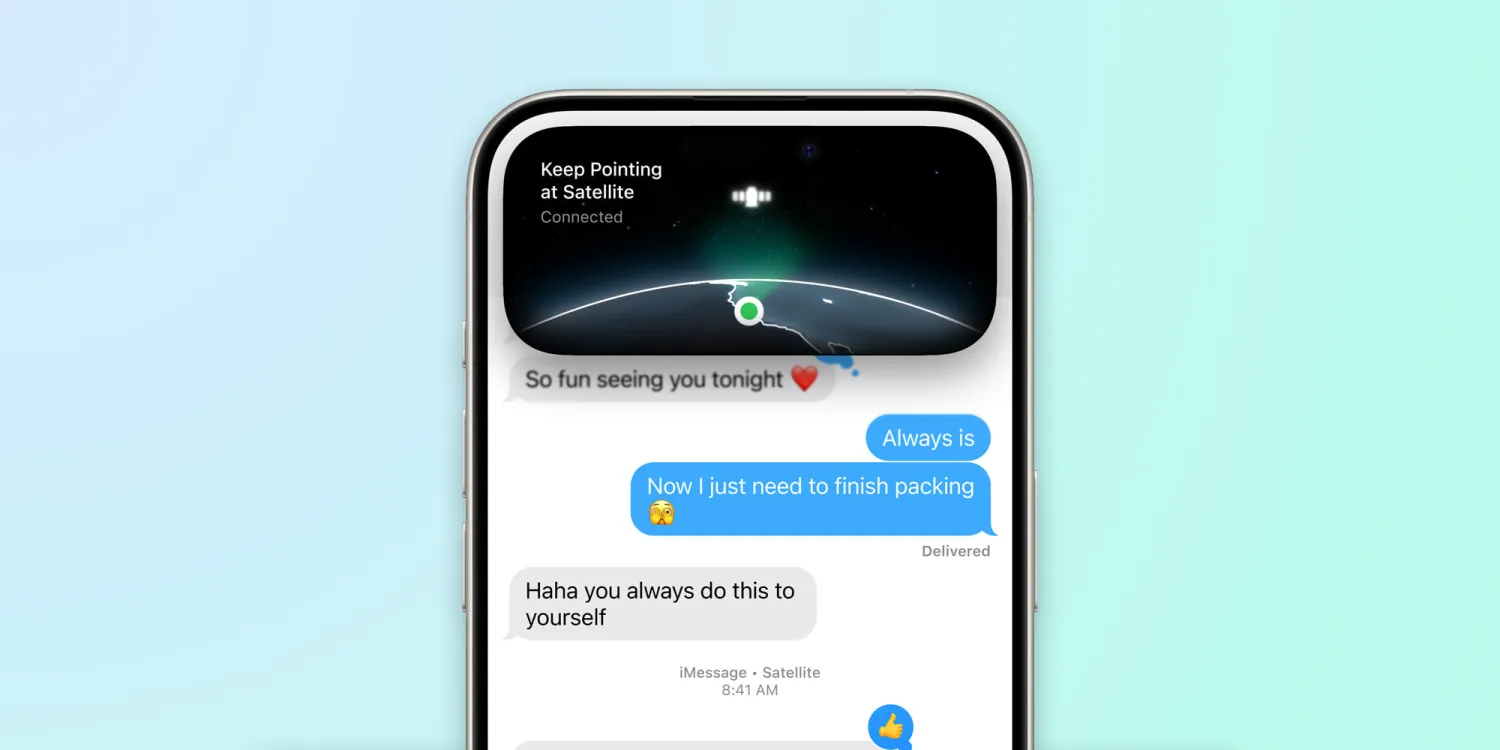 iPhone’s operating system introduces the ability to send SMS to anyone using satellite connectivity