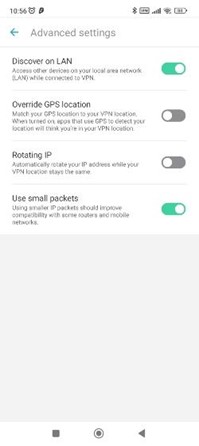 GPS override feature in this VPN is seamless for android devices.