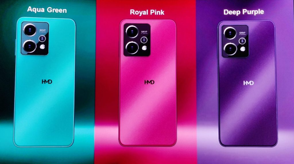 The HMD Crest Max comes in Deep Purple, Royal Pink and Aqua Green colour