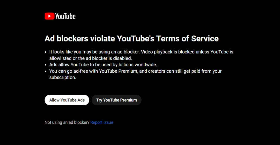 YouTube Intensifies Battle Against Ad Blockers and Promotes Premium Subscription