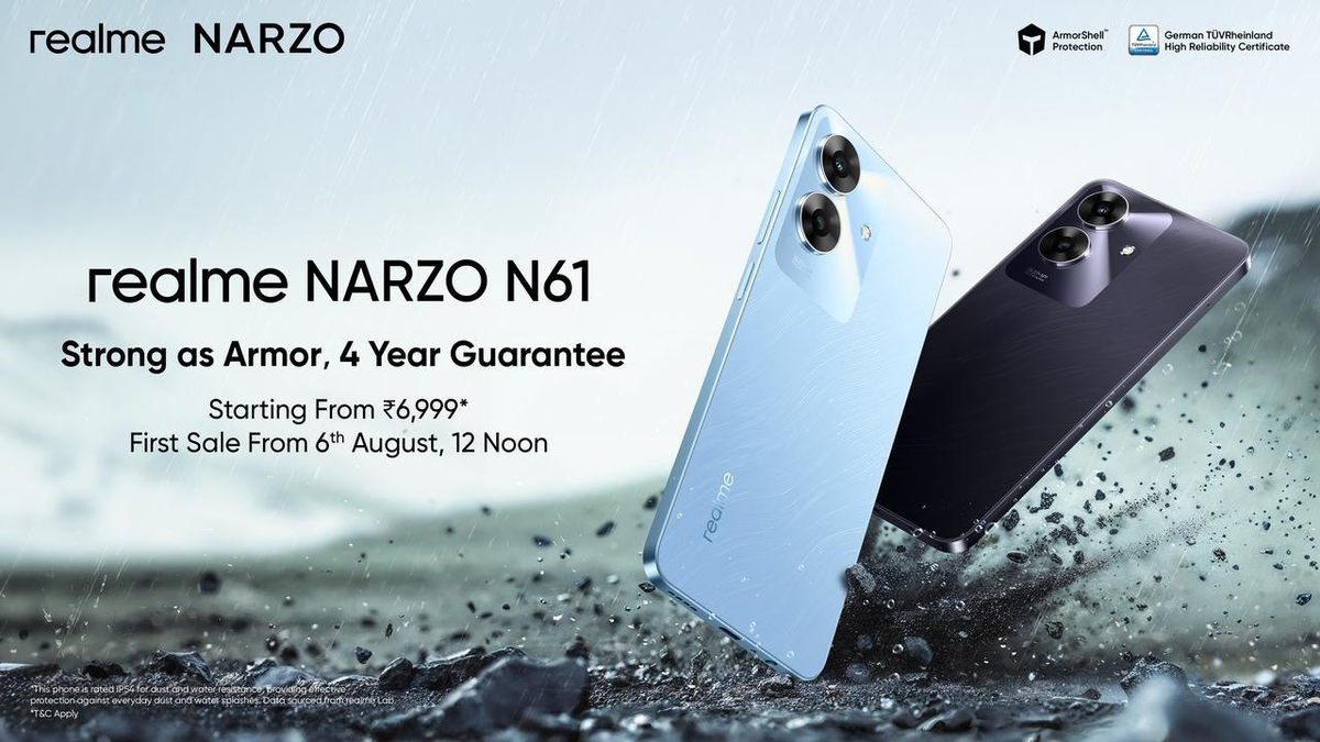 realme, has announced the first sale of the latest addition to the realme NARZO lineup, the realme NARZO N61