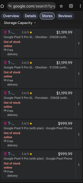 Google Pixel 9 Pro and Pixel 9 Pro XL Price List for US Leaked