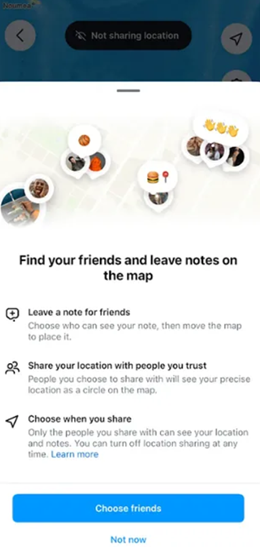 Screenshot of Instagram’s shared map feature. Image Credit: The Edge