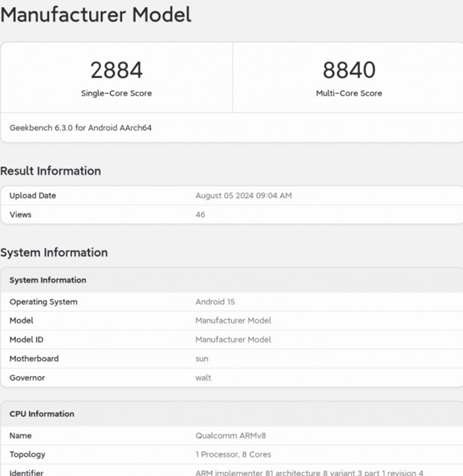 the first Geekbench results from what appears to be a Snapdragon 8 Gen 4 device