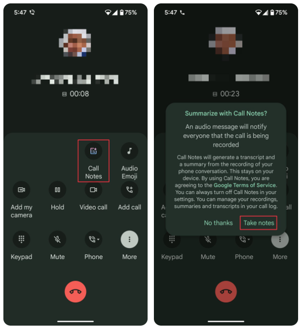 Record Calls via Phone by Google app on Pixel 9 Series phones. Screenshot Credit - PhoneArena.