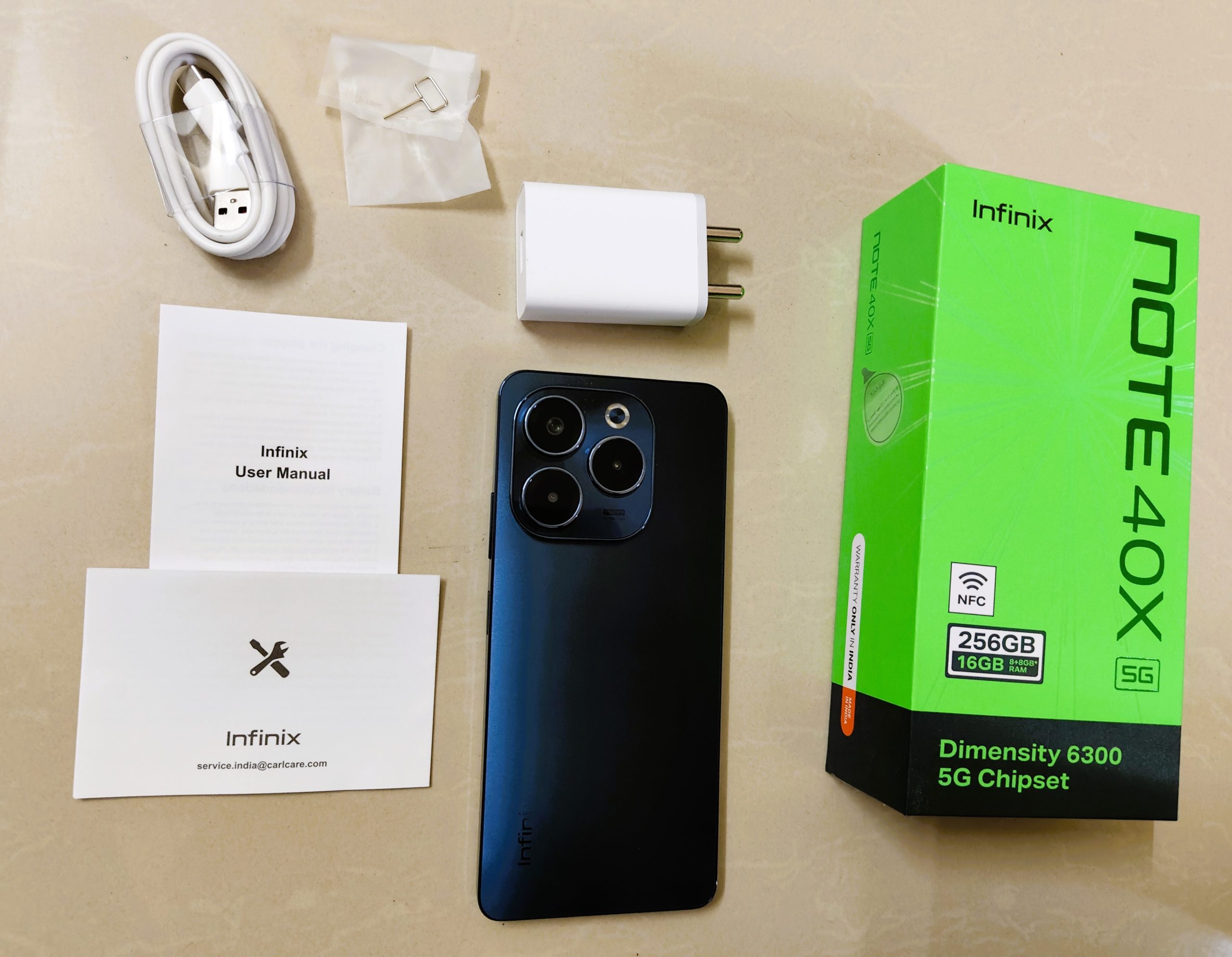 Infinix trademark green colour box