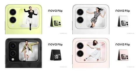 The nova Flip features a 2.14″ OLED outer screen, a 6.94″ Full HD+ LTPO inner screen