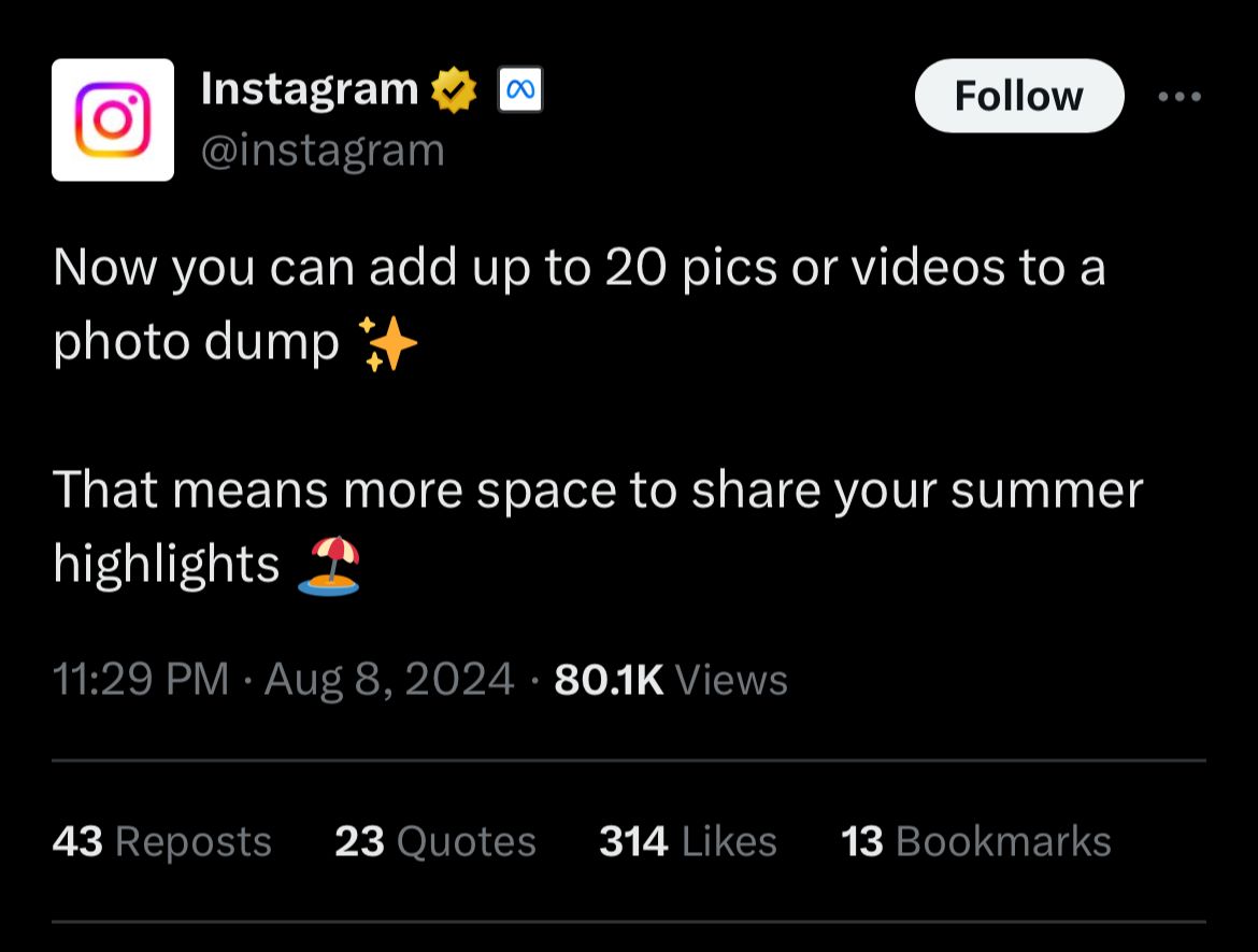 Instagram Will Let You Share 20 Photos Per Post Starting Today