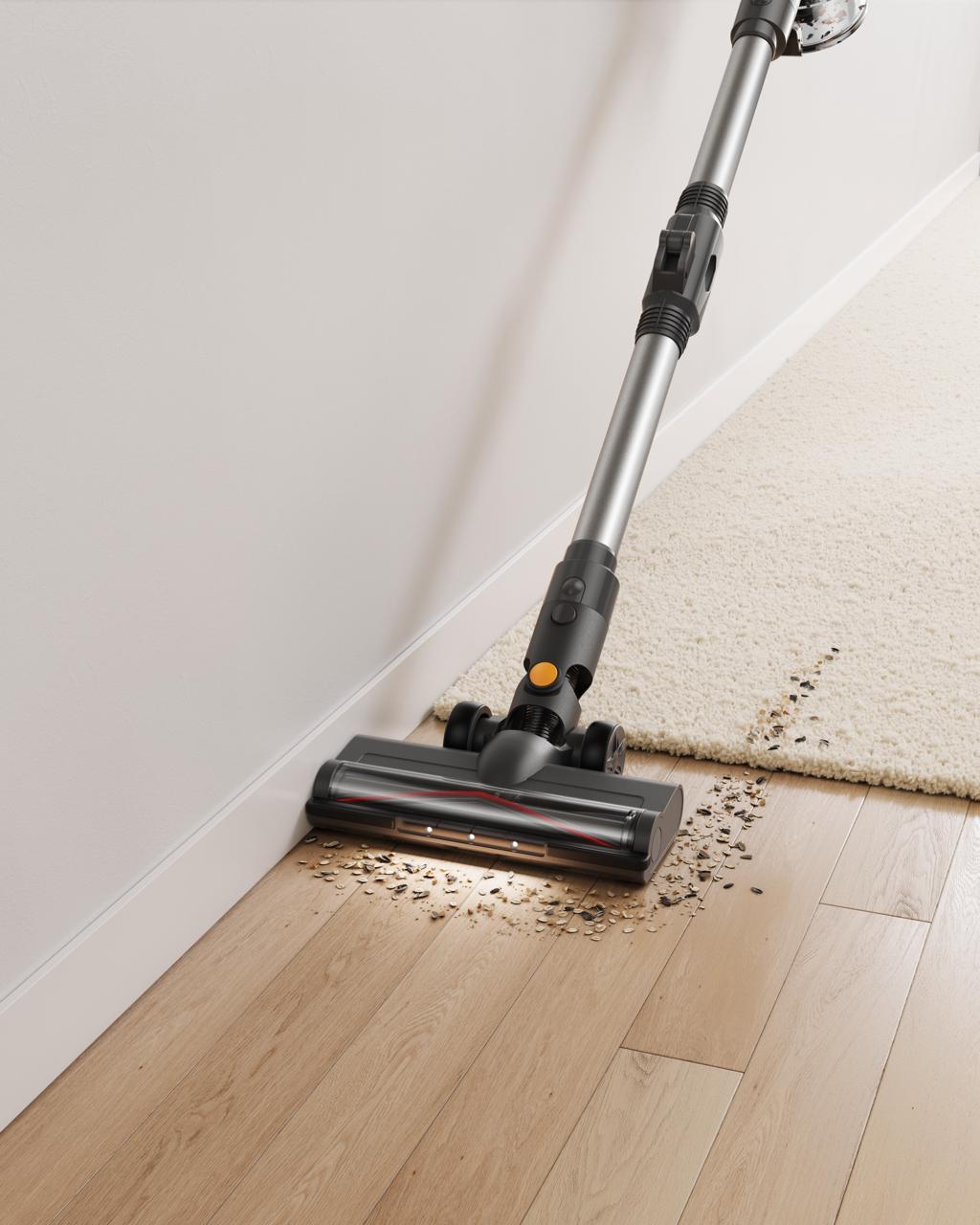 The Mova J20 features a robust 250W brushless motor that offers up to 50 minutes of cleaning time