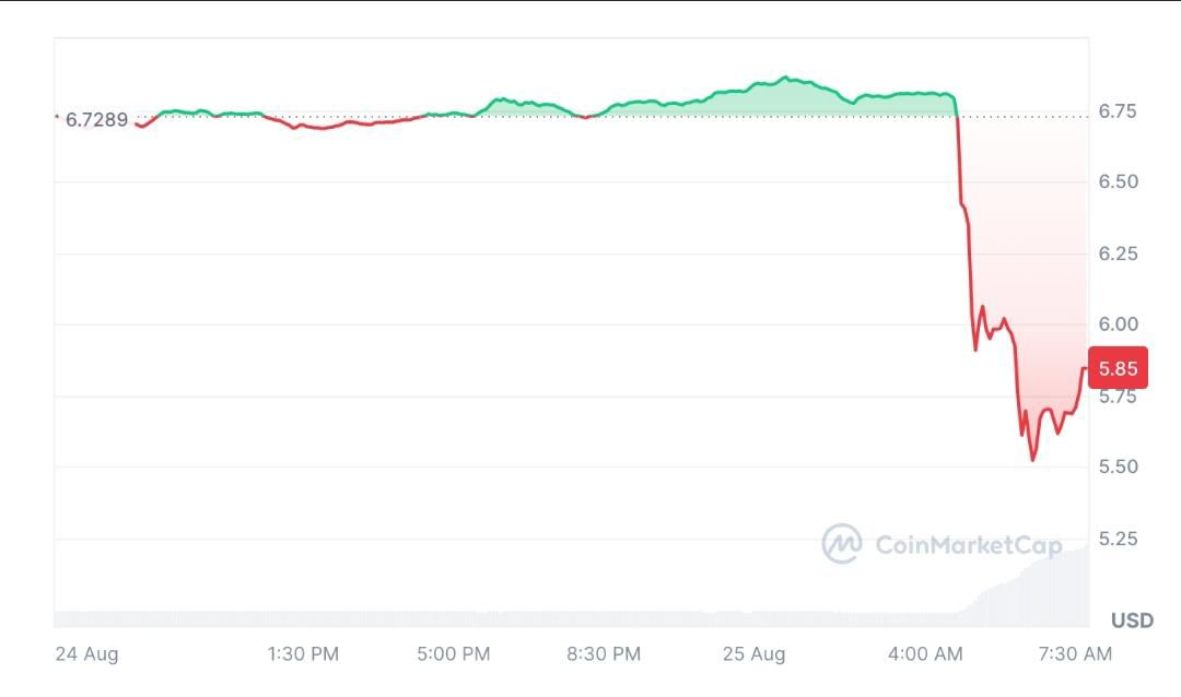 Toncoin (TON) the cryptocurrency linked to telegram , saw a sharp fall following the news of Durov’s arrest. It is down 9.29% over the past seven days. Source: CoinMarketCap