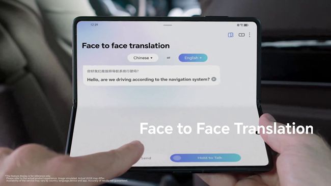 Face-to-Face Translation gives real-time translation with both inner and outer displays.