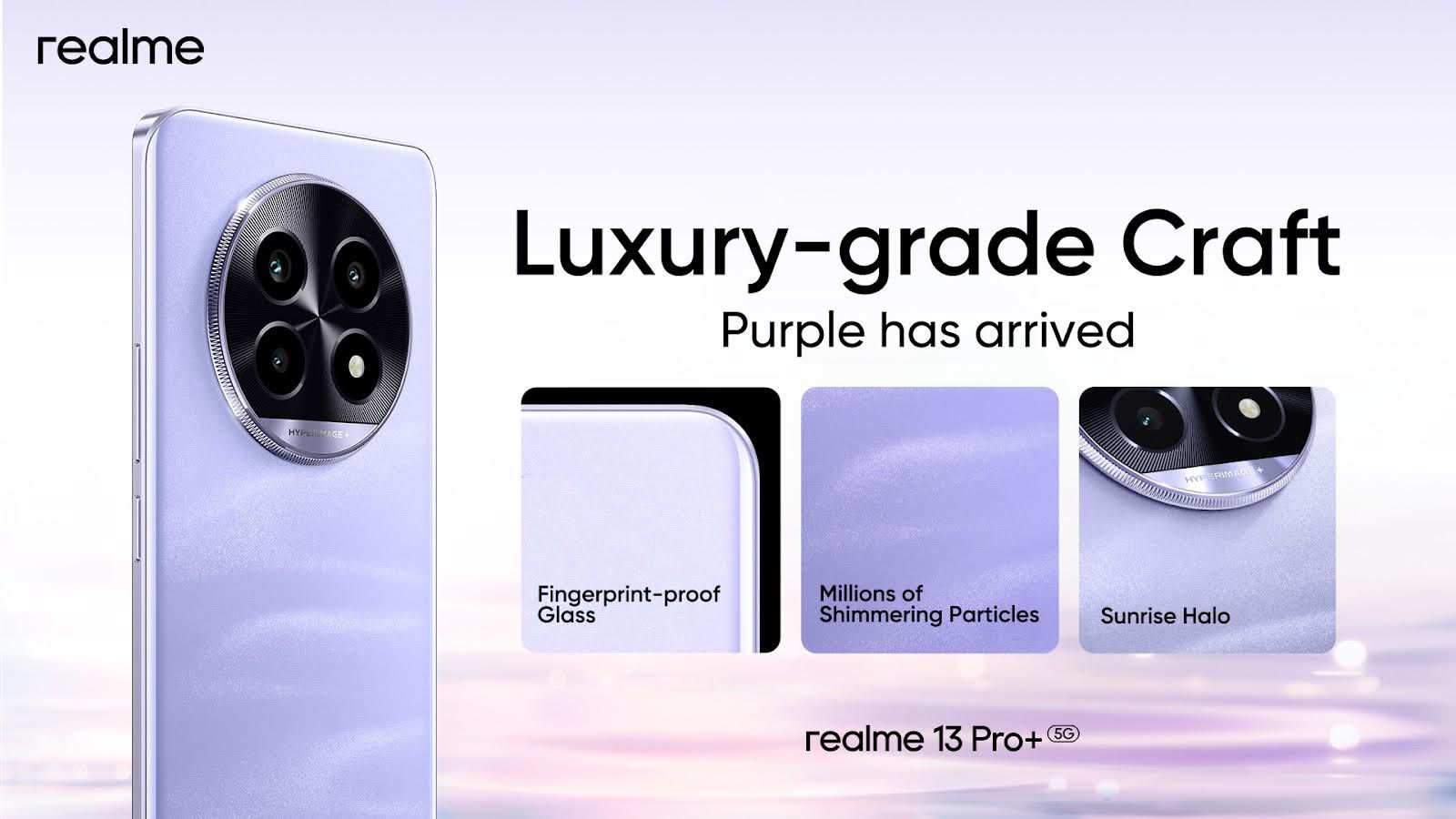 realme, has announced a new color variant - Monet Purple for its realme 13 Pro+ 5G.