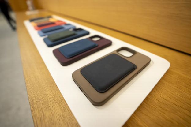 Apple’s FineWoven iPhone cases. (Image Credit - Getty Images).