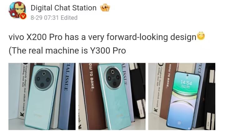 Tipster Digital Chat Station on Weibo has posted real-life images of the Vivo Y300 Pro, which shows the phone in a Blue colour option and textured back panel.