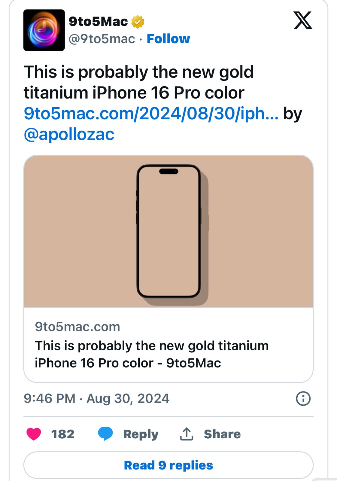 New Gold Titanium iPhone 16 Pro Colour